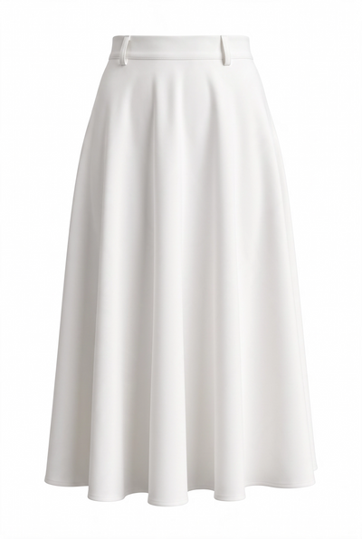 WHITE MIDI SKIRT
