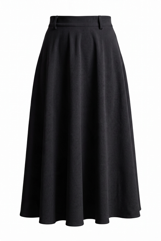 BLACK MIDI SKIRT
