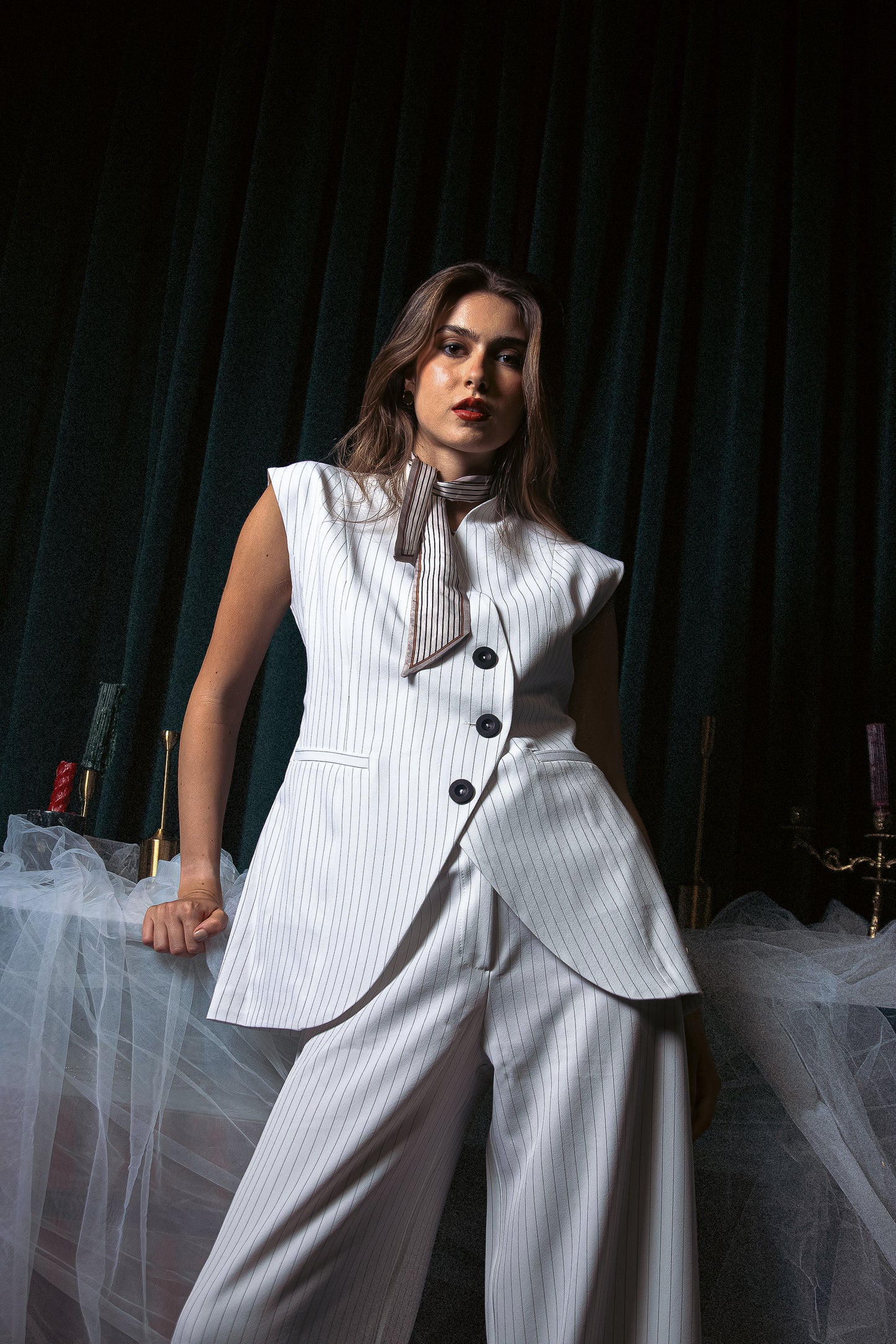 STRIPES TAILORED TROUSERS